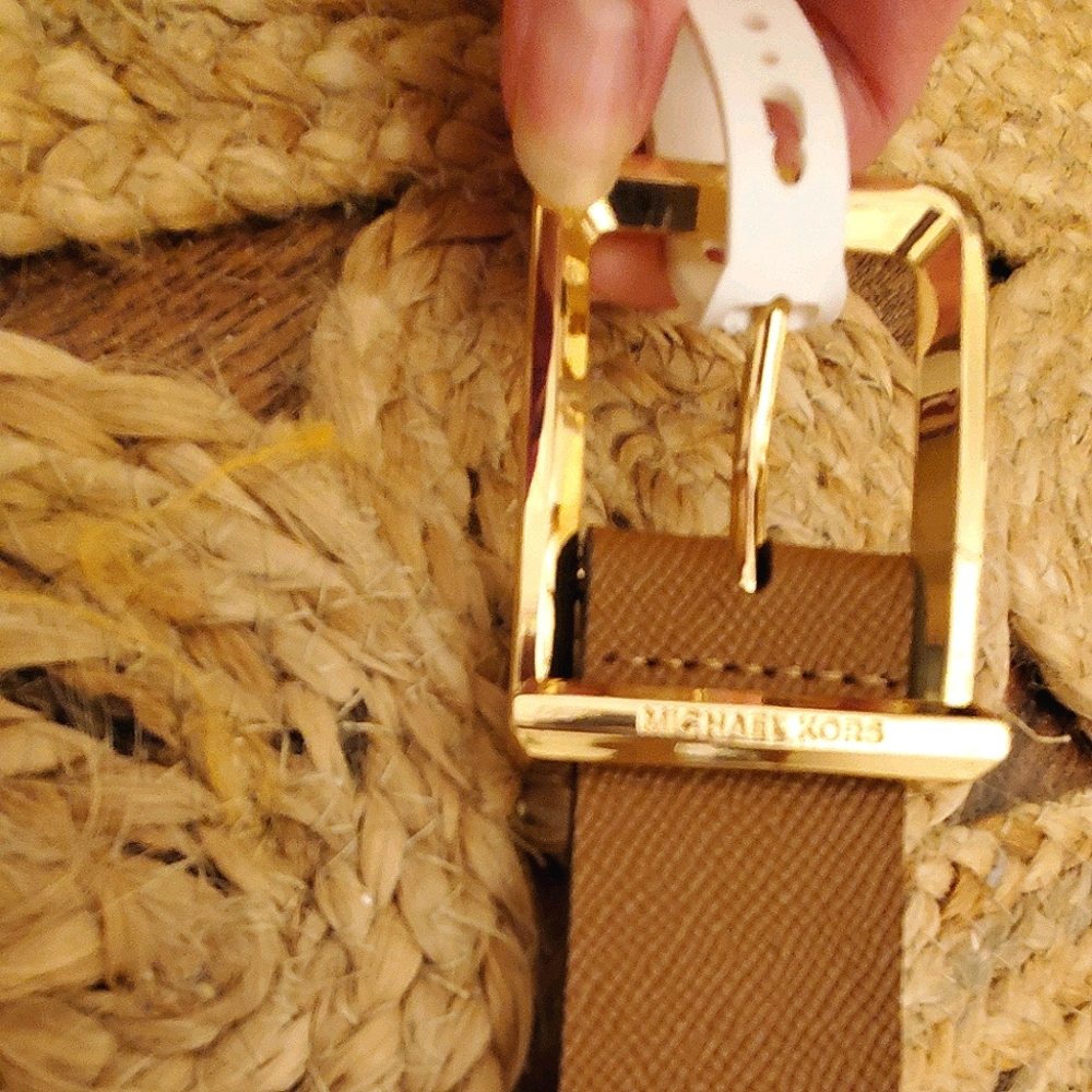 Tan leather Michael Kors belt